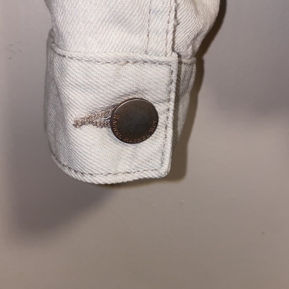 Rachel Roy XS Washout Distress Button Denim Shirt - Picture 8 of 15